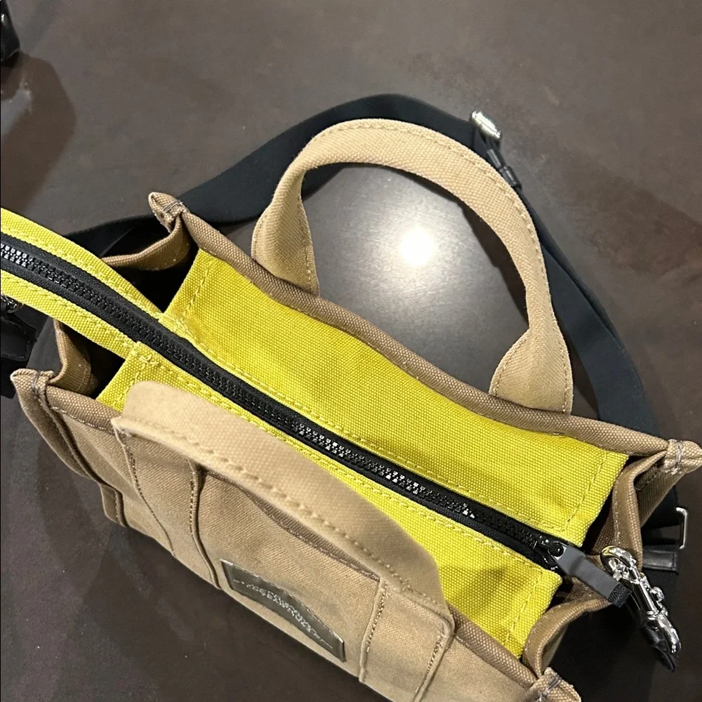 Marc Jacobs Canvas Tote in Tan with White Logo